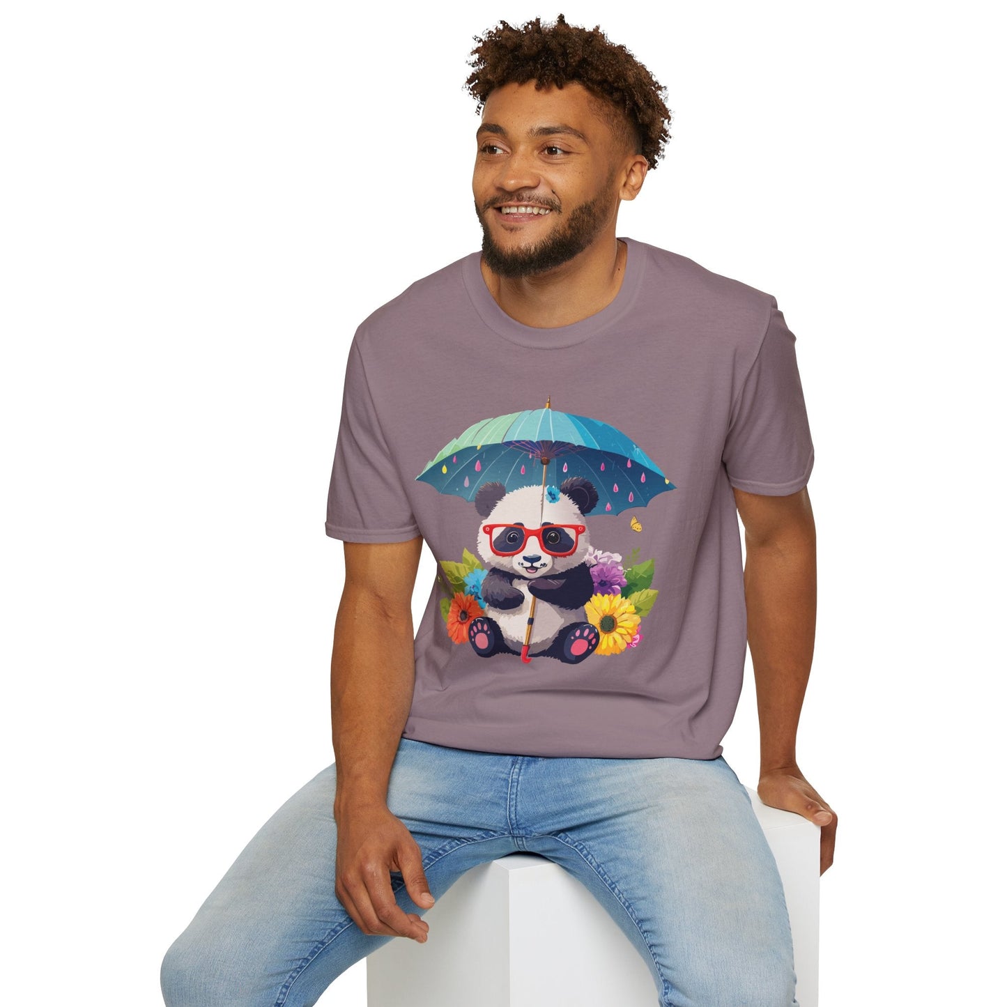 Panda Shirt Unisex Tee 100 Percent Ring Spun Cotton Softstyle Gildan 64000 Animal Print