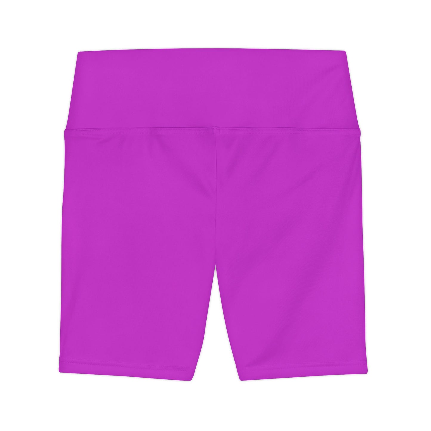 Vivid Orchid Pink Women's Workout Shorts — Solid High-Waist Biker Shorts for Exercise & Everyday Wear
