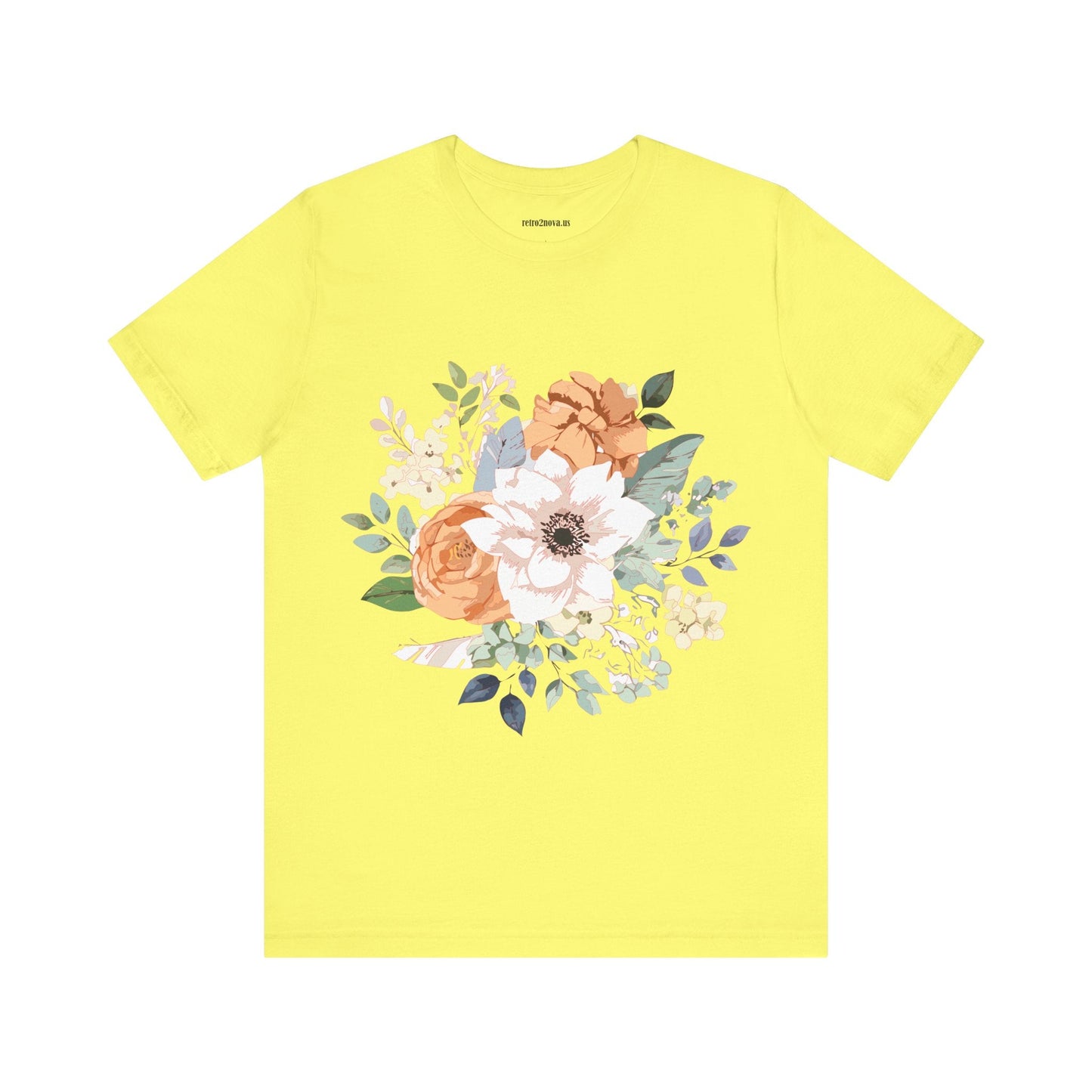 Unisex Floral Shirt Jersey Short Sleeve Tee Lightweight Breathable Flowers Collection Retro2Nova