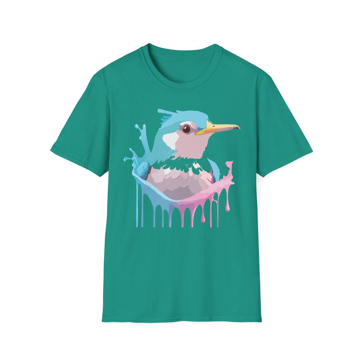 Pastel Hummingbird T-Shirt | Drip Paint Bird Art