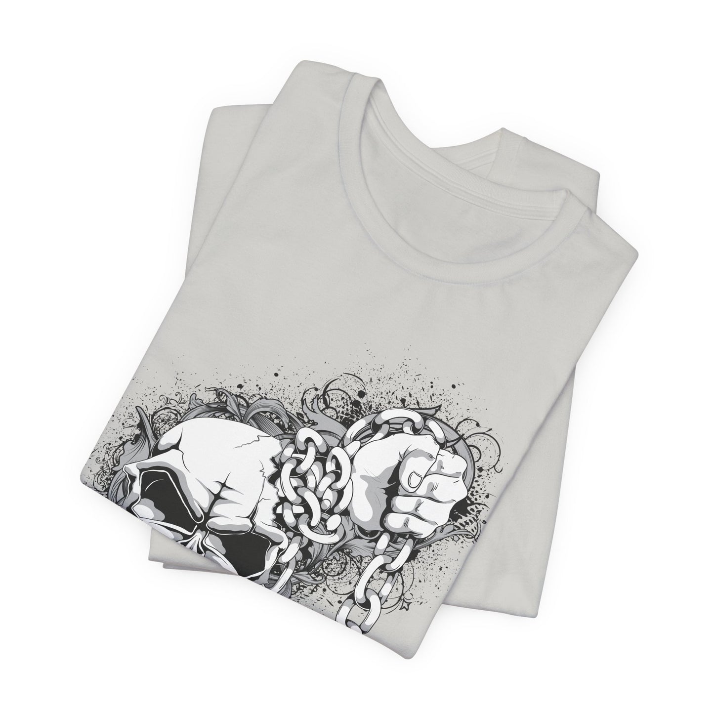 Chain Skull Graphic Design Tee, Skull Shirt, Vintage Tees, Art Design T-Shirt, Vintage Graphic Tee, Art Shirts with Skulls