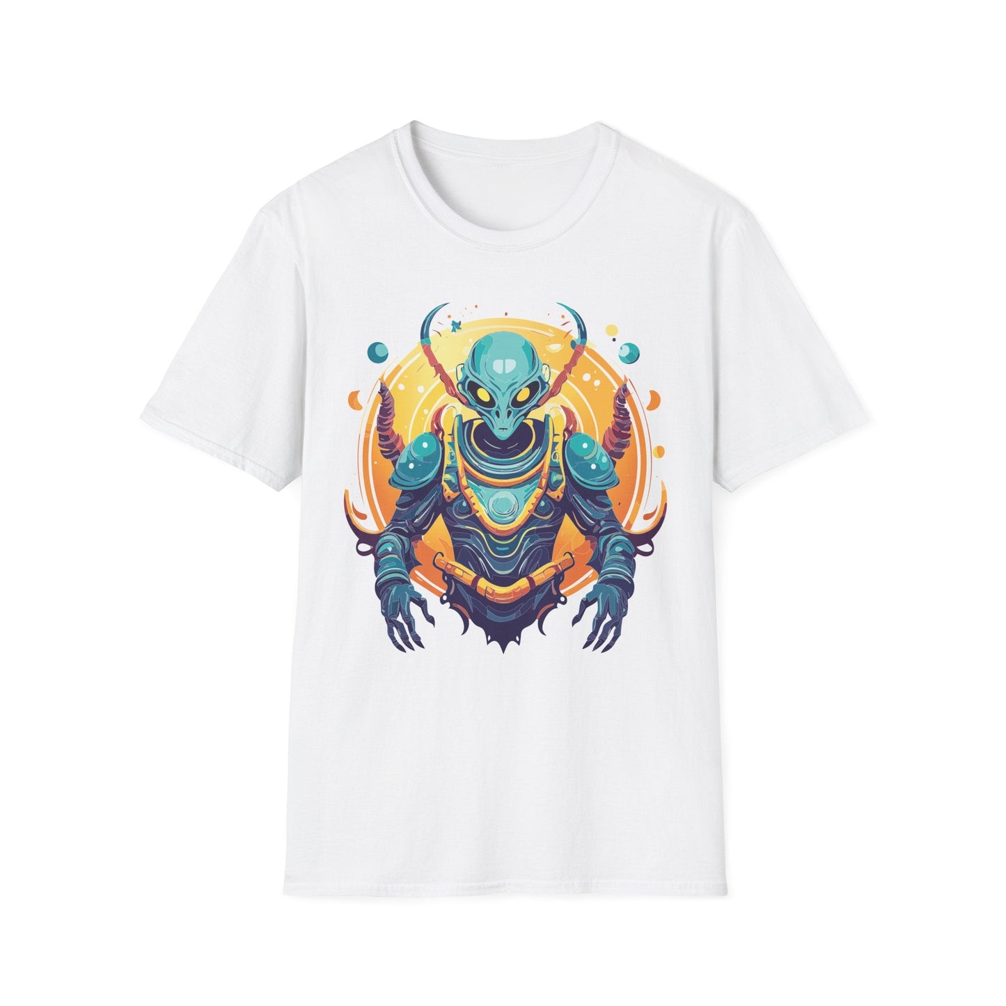 Alien Graphic Unisex Cotton Softstyle UFO Artwork Tee 16