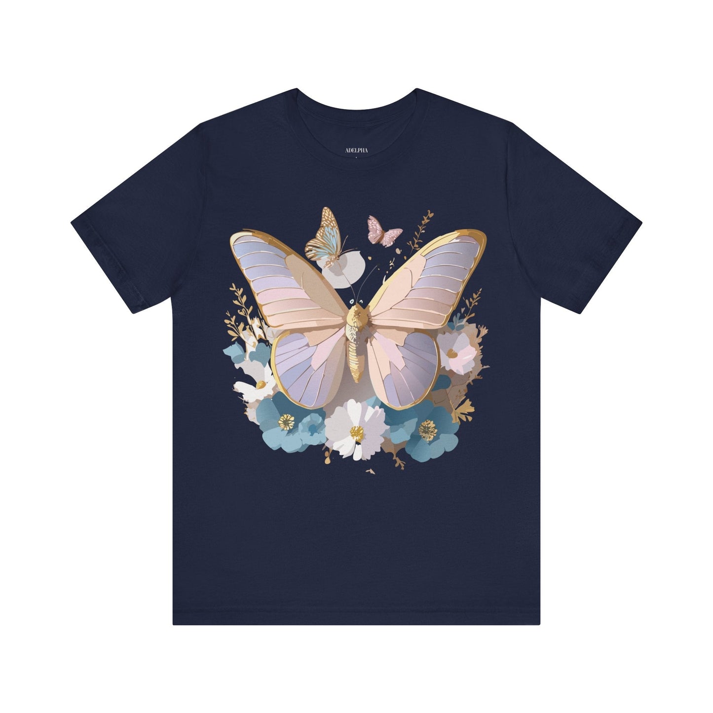 Butterfly Graphic Tee Unisex Short Sleeve Vintage Inspired Artwork Adelpha