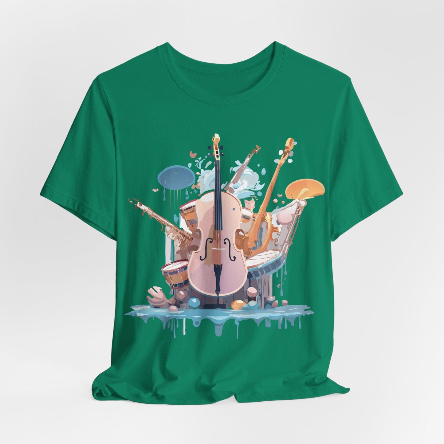 Music Graphic Unisex 100 Cotton Vintage Art with Musical Elements Tee 81