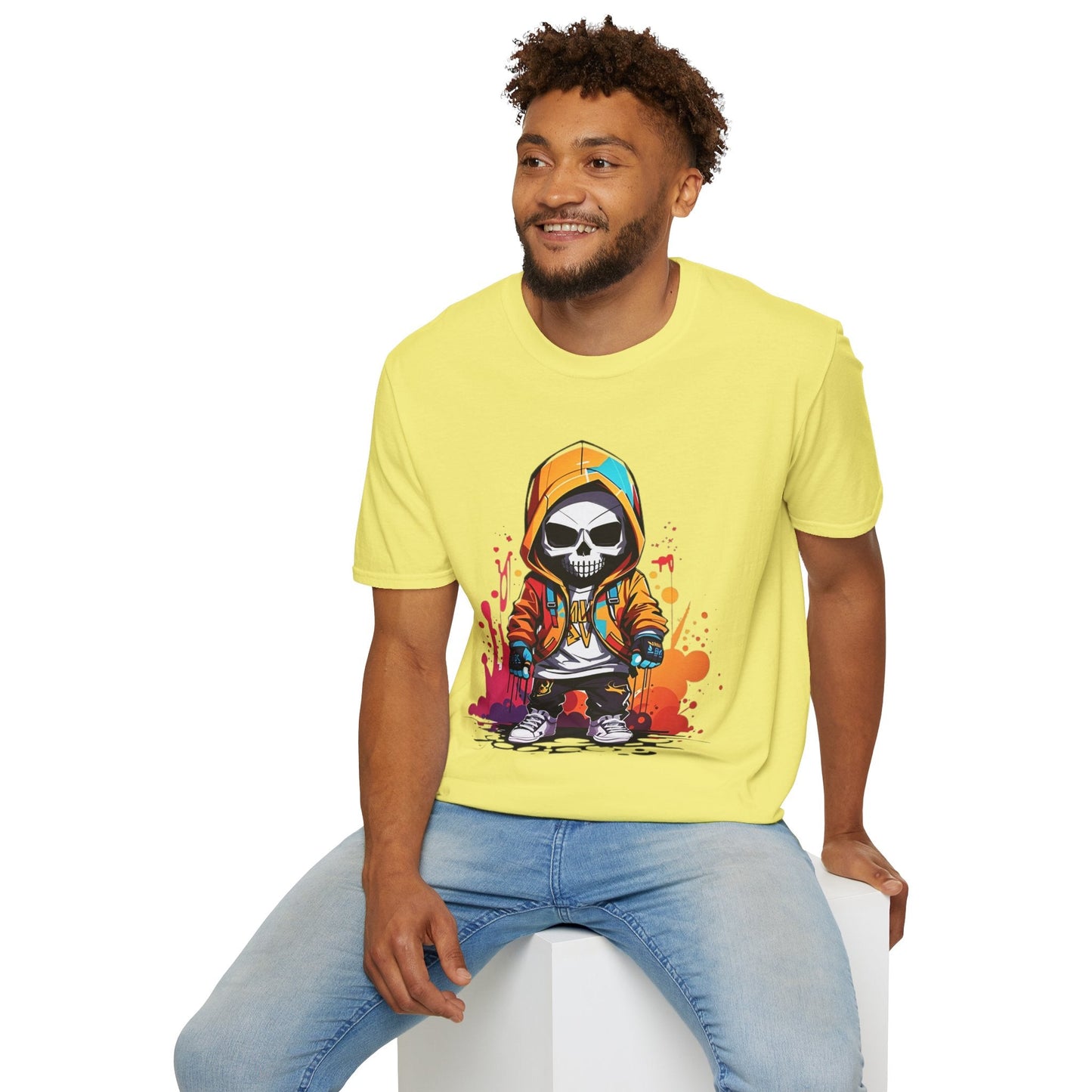Skull Shirt Unisex Skeleton Graphic Tee Gildan Softstyle 64000 100 Percent Cotton