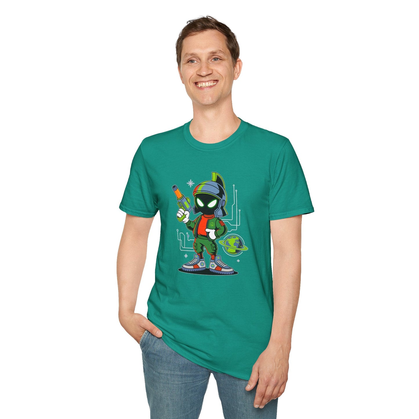 Gildan Softstyle 64000 Unisex Cartoon T Shirt With Animation And Funny Animals Design