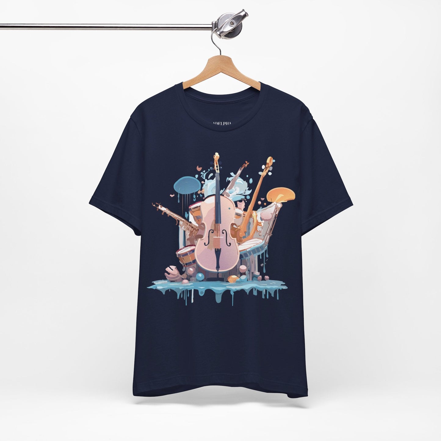 Music Graphic Unisex 100 Cotton Vintage Art with Musical Elements Tee 81