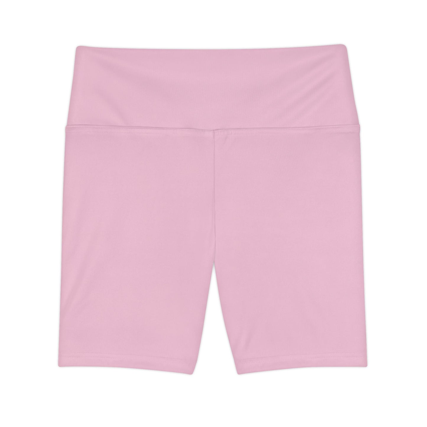 Pastel Petal Pink Women's Workout Shorts — Solid High-Waist Biker Shorts for Exercise & Everyday Wear