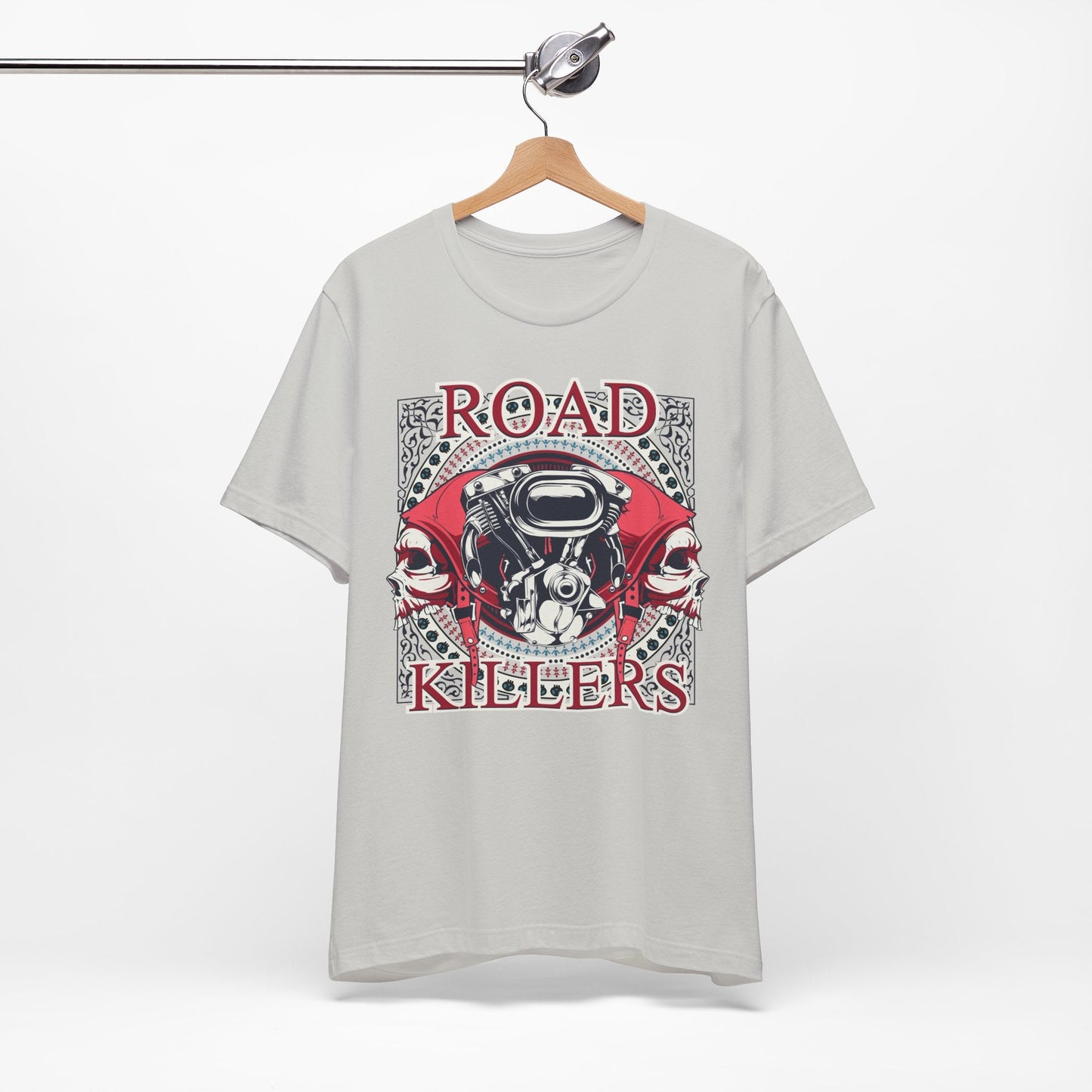 Dark Road Motorcycle Helmet Skull Tee Biker graphic t-shirt G-1