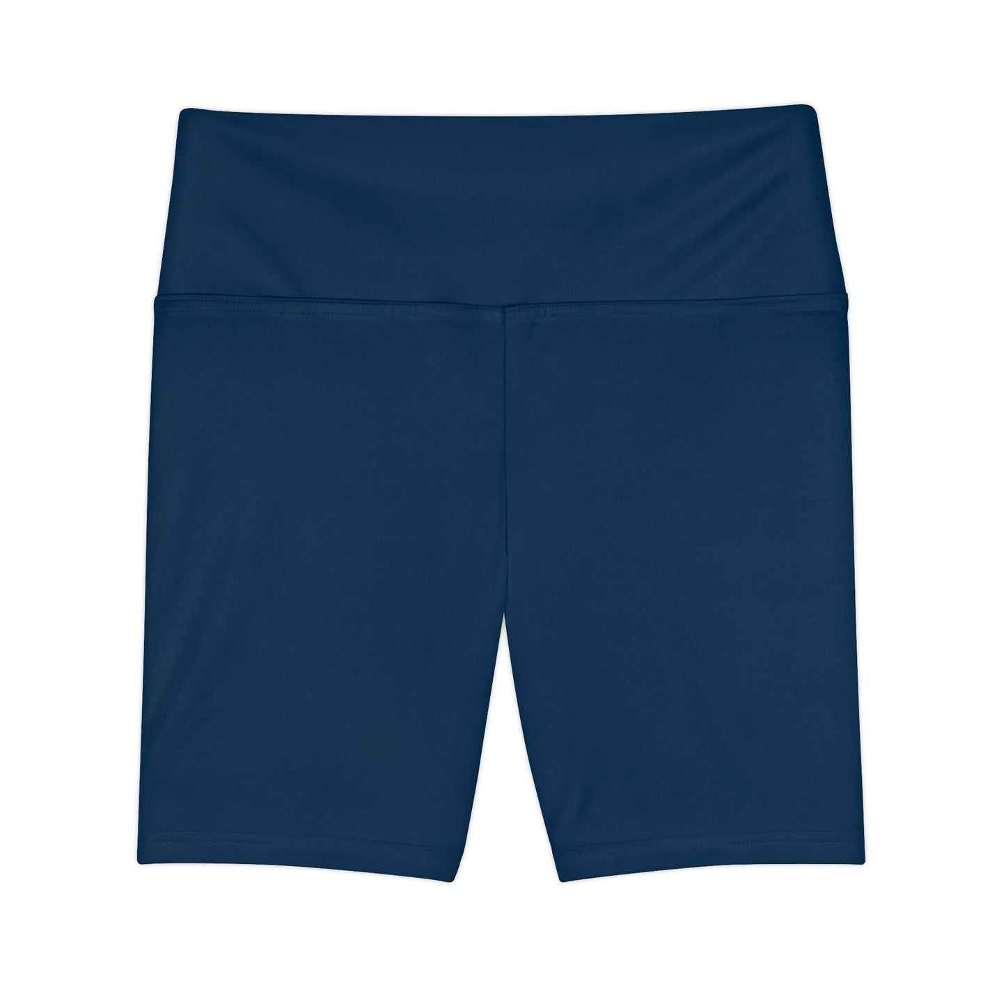 Deep Space Blue Women's Workout Shorts — Solid High-Waist Biker Shorts for Exercise & Everyday Wear
