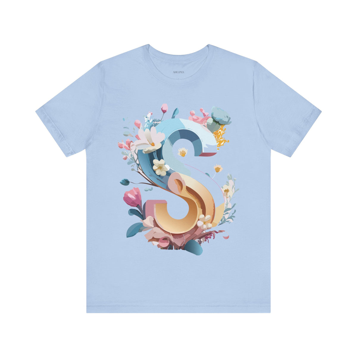 Letter S Graphic Unisex Cotton Bella+Canvas Tee with Art Letter Design