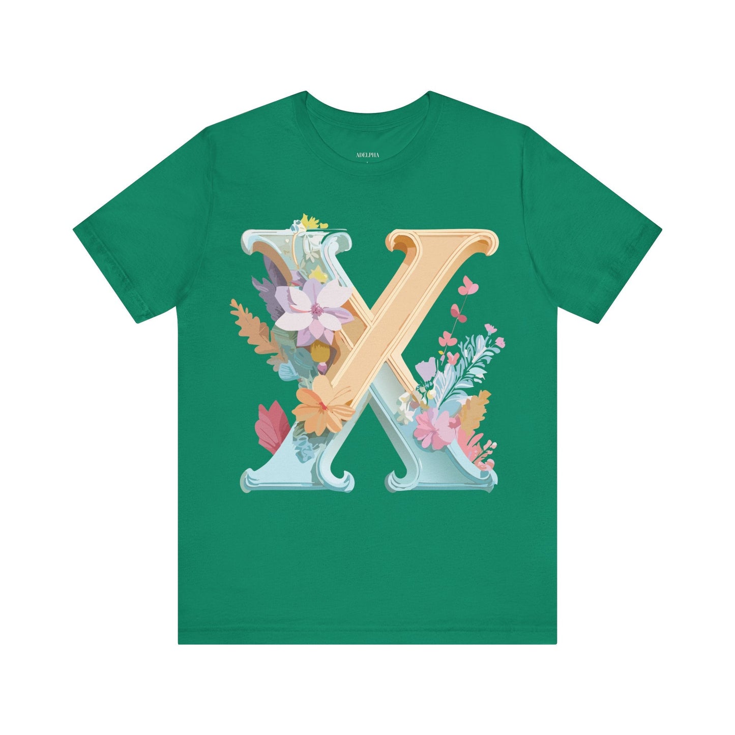 Letter X Shirt Graphic Tee Unisex Vintage Inspired Artwork By Adelpha Premium Comfort