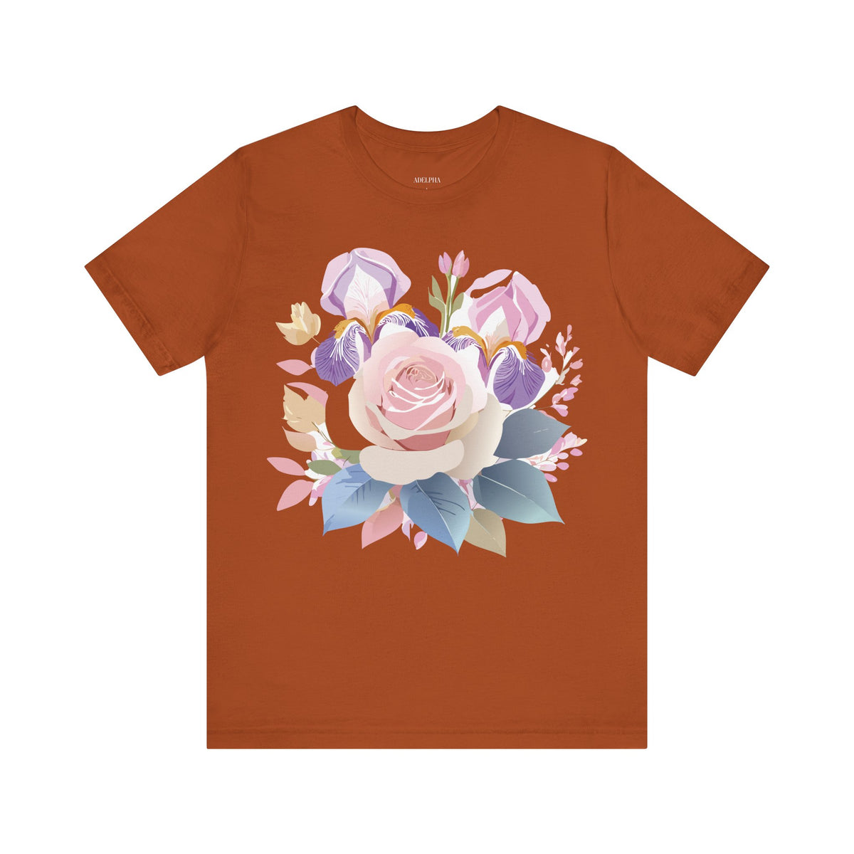 Floral Graphic Unisex Cotton Bella+Canvas Tee with Flowers Art Design n119