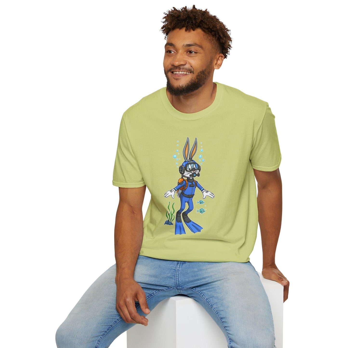 Cartoon Bunny Graphic Unisex Cotton Animal Animation Artwork Design Tee 16