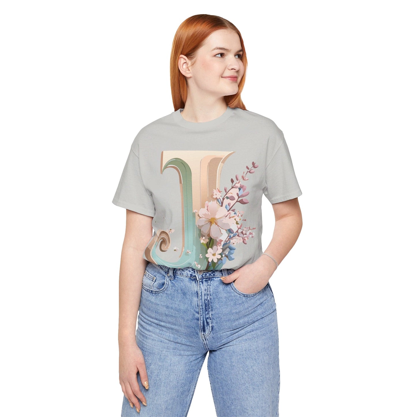 Adelpha Letter J Graphic Tee Unisex Jersey Short Sleeve Vintage Inspired Art Design Shirt