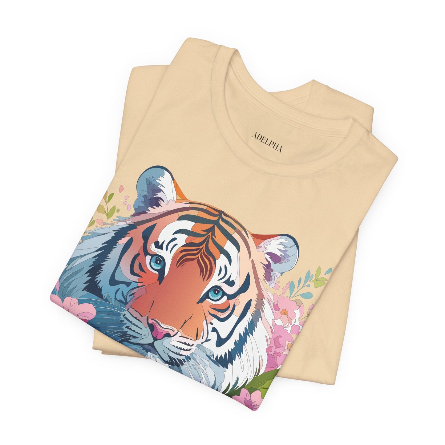 Tiger Graphic Tee Unisex Short Sleeve Jersey From Adelpha Vintage Inspired Artwork