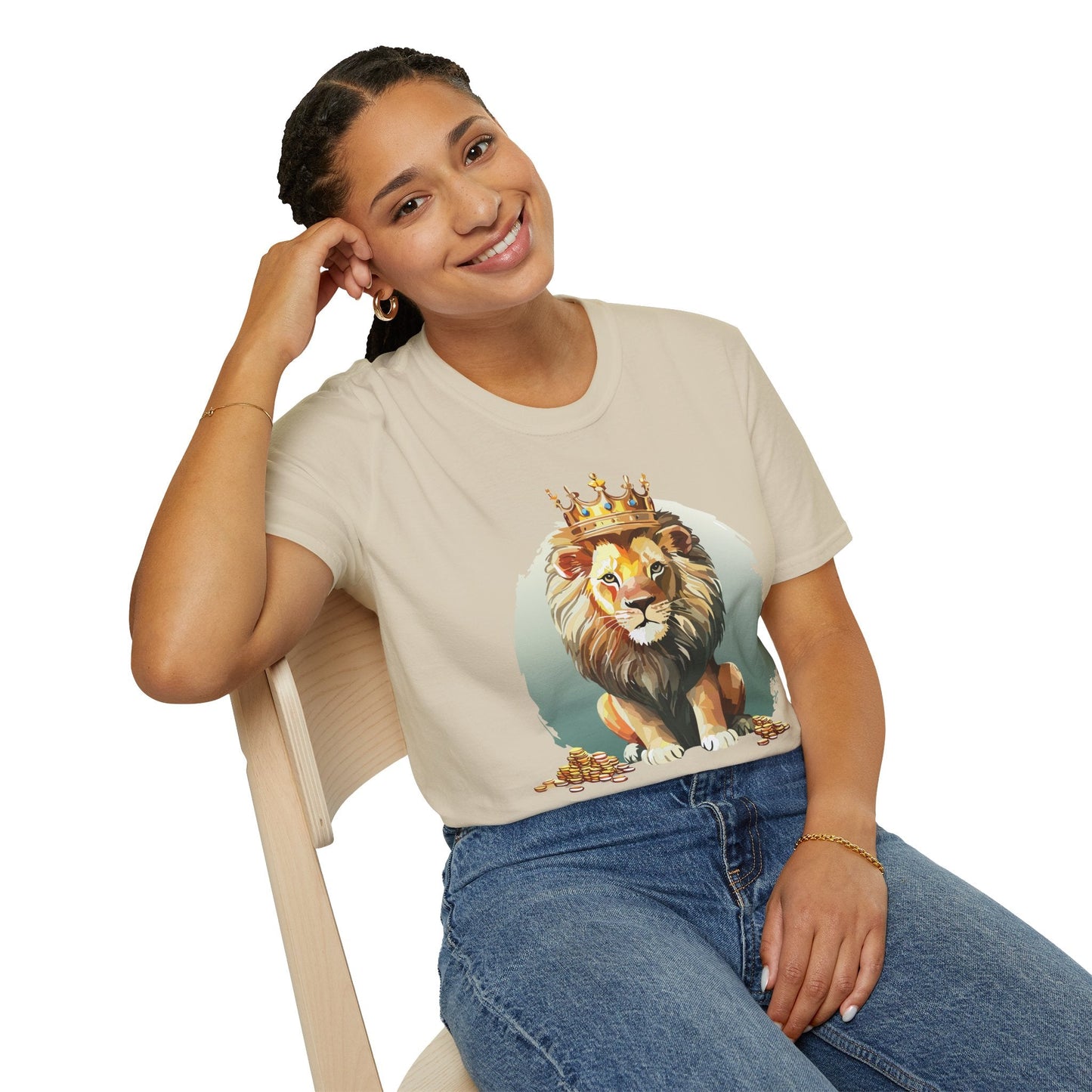 Unisex Lion Shirt Animal Tee Softstyle Gildan 64000 100 Percent Cotton Tee