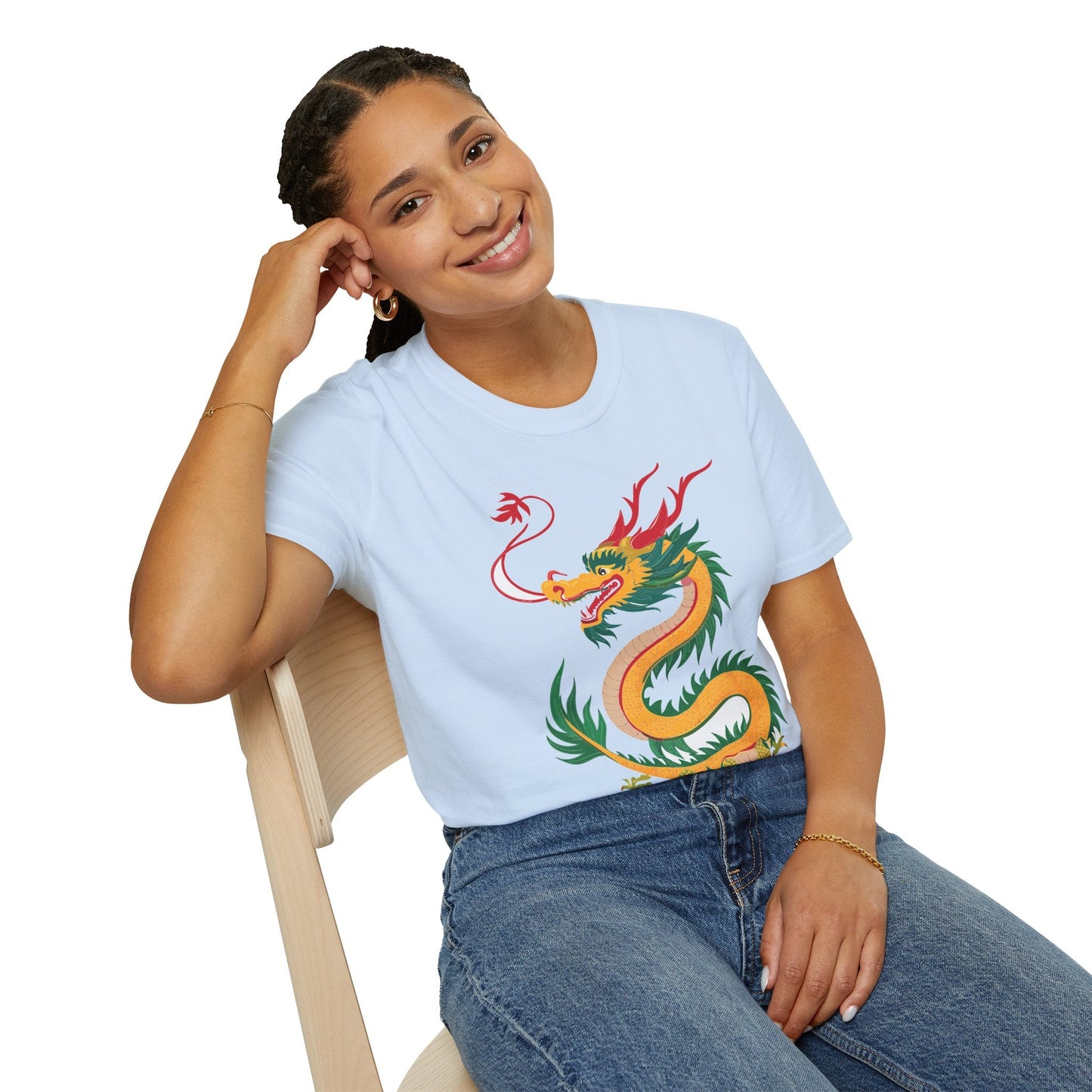 Dragon T Shirt Unisex Dragon Shirt Animal Shirt Gildan Softstyle 64000 100 Percent Cotton Tee