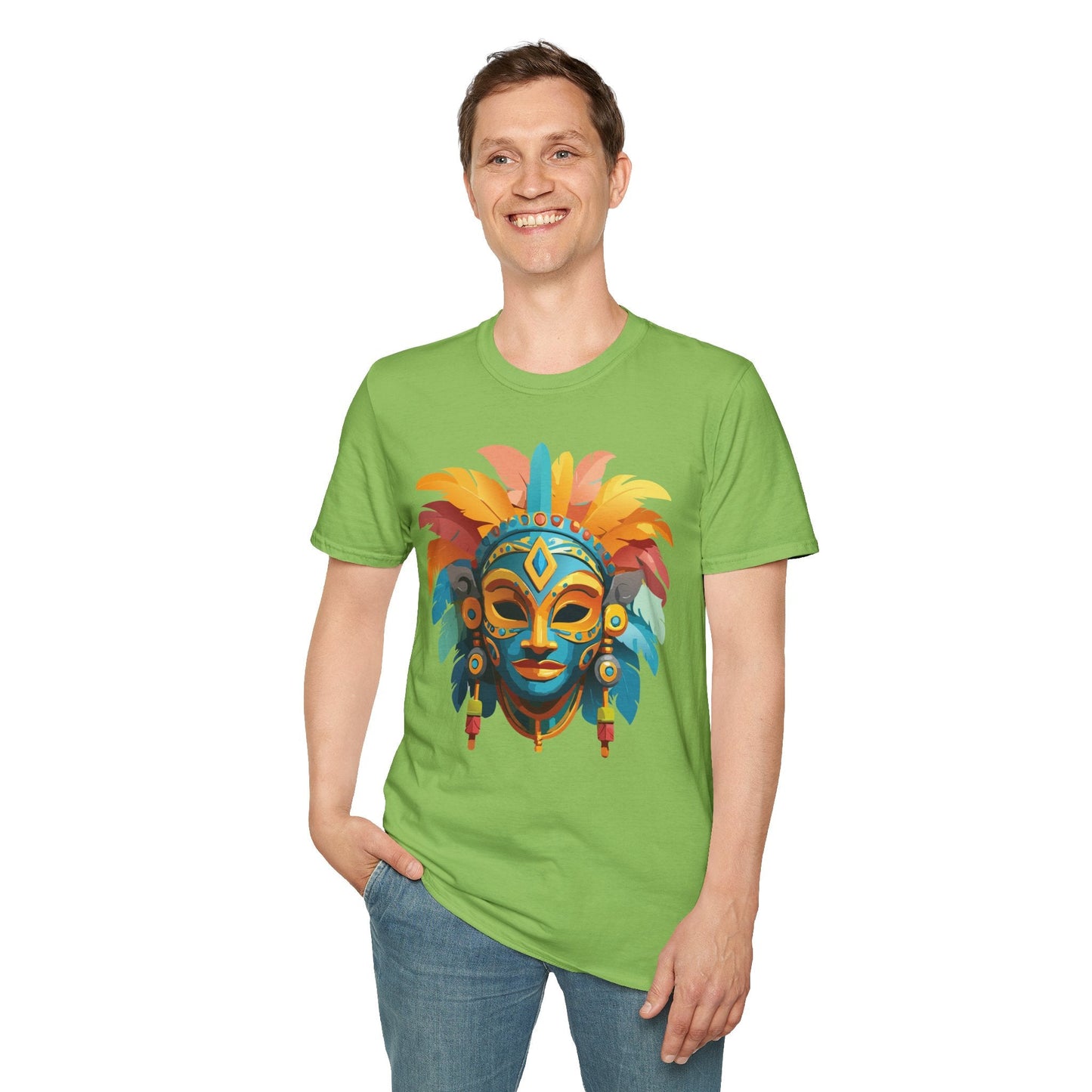 Mask Tee Shirt Unisex Graphic Design Short Sleeve Tee Gildan Softstyle 64000 Ring Spun Cotton