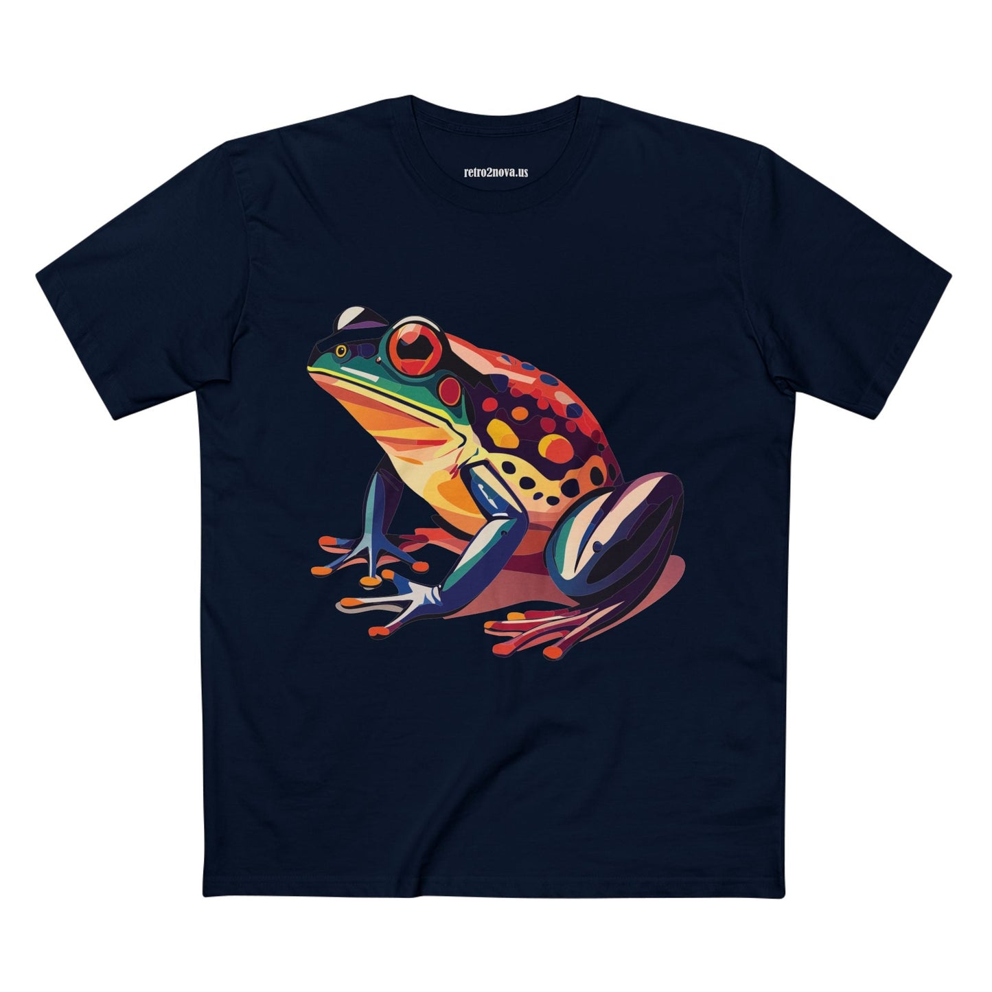 Unisex Frog Animal Shirt Art Tee By Retro2Nova Premium Cotton Staple Tee With Original Custom Artwork
