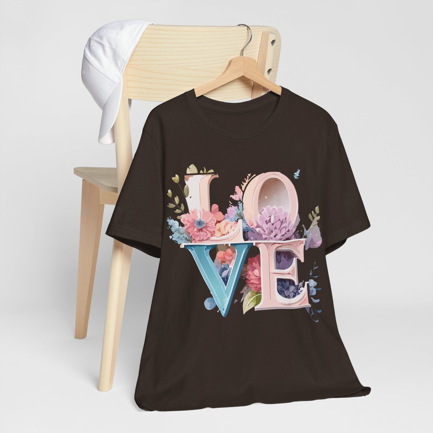 Valentine Day Graphic Unisex 100 Cotton Vintage Artwork with Love and Flower Design Tee 42