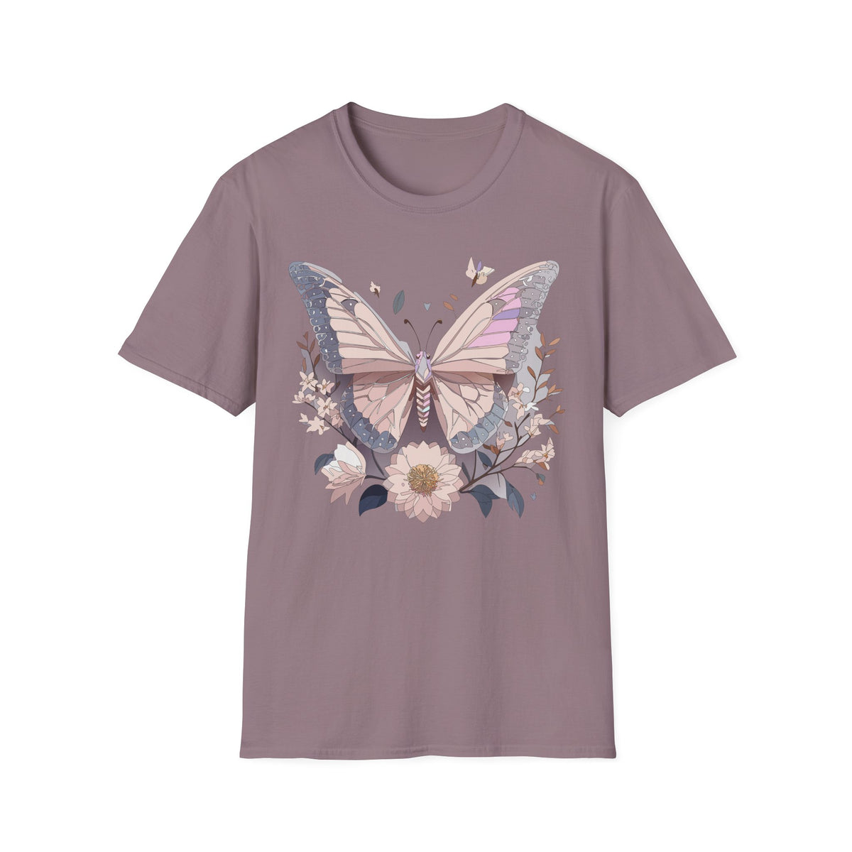 Pastel Butterfly Floral Wings Graphic Design Unisex 100 Cotton Gildan T-Shirt