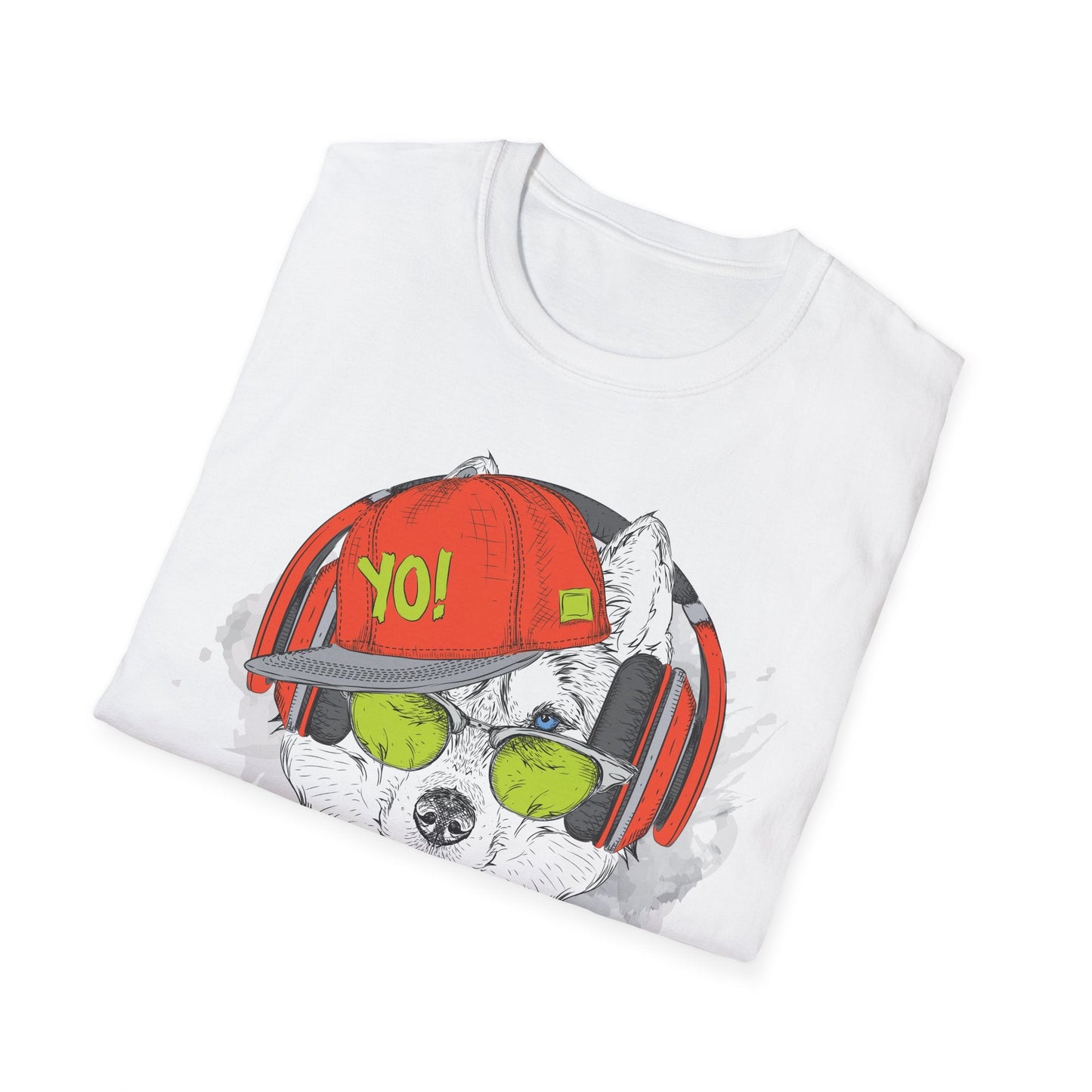 Unisex Music Animals Short Sleeve T Shirt With Headphones For Music Lovers Gildan 64000