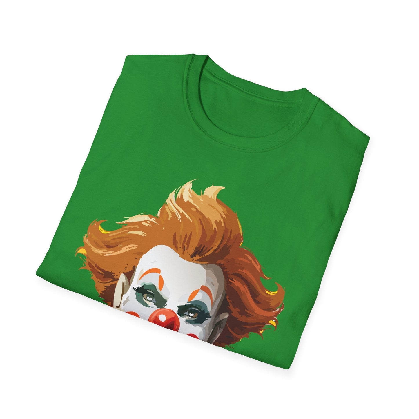 Clown Theme T Shirt Funny Man Circus Scary Man Unisex Gildan Softstyle Graphic Tee Everyday Wear