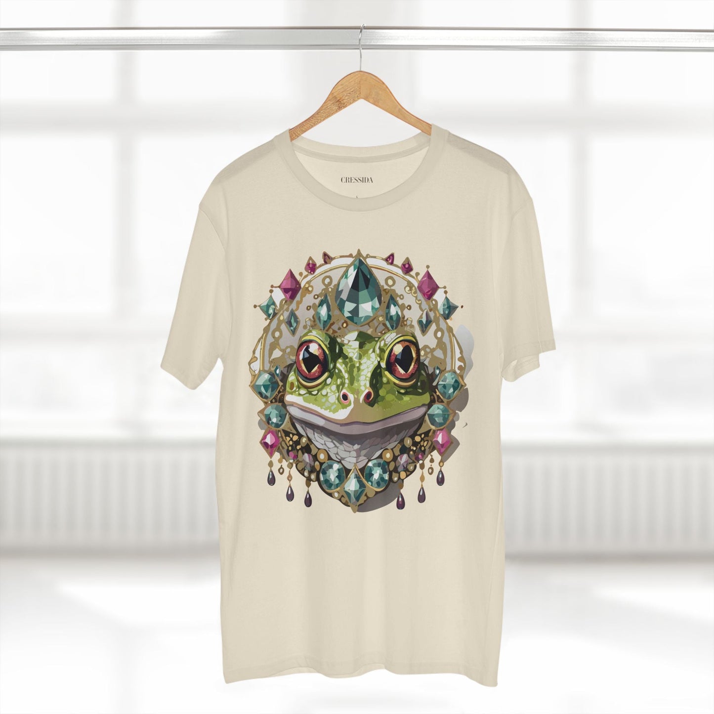 Frog Graphic Unisex 100 Cotton Tee With Unique Animal Golden Medallion Art Design 25