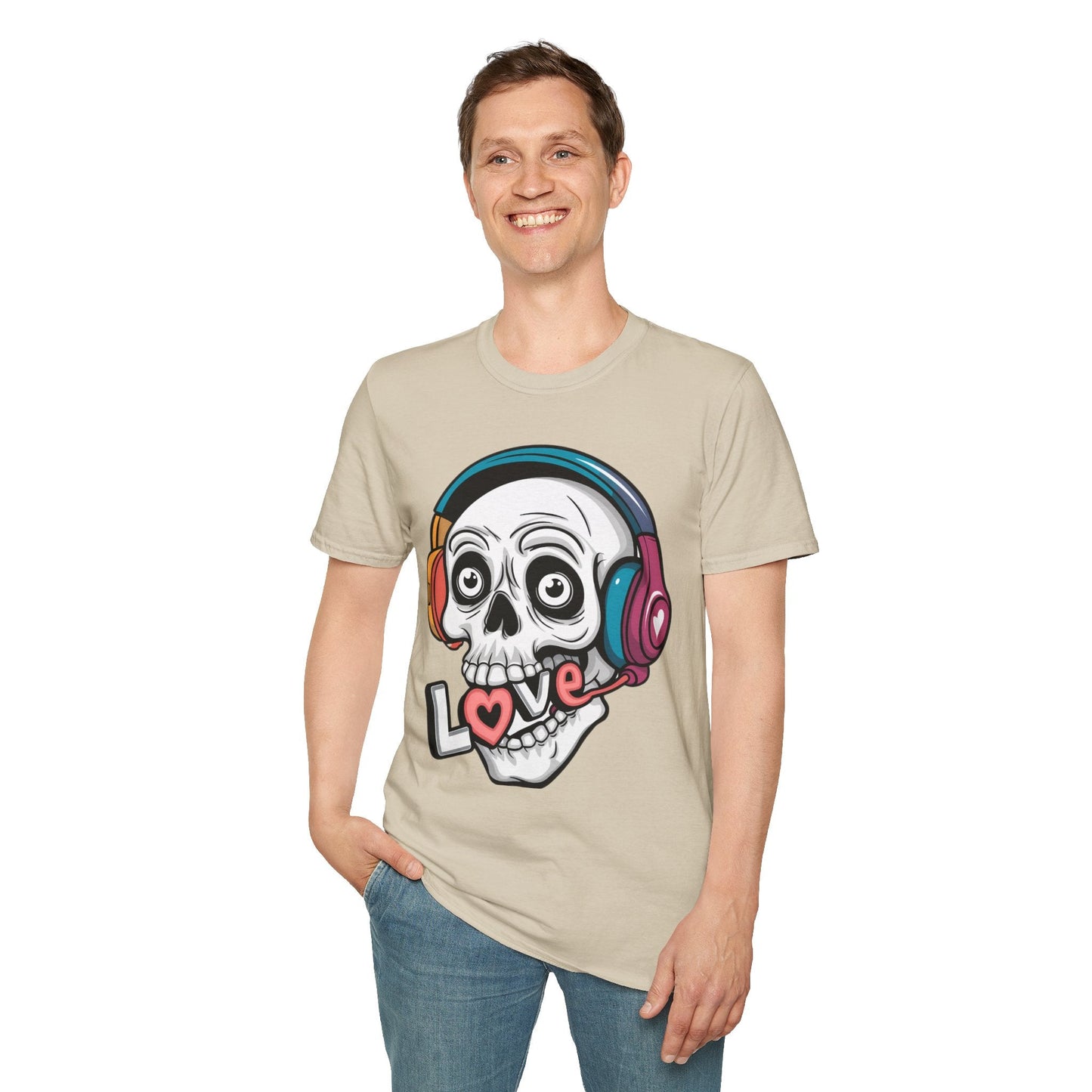 Skull Tee Shirt Unisex Skeleton Shirt With Skull Artwork Gildan Softstyle Cotton Tee
