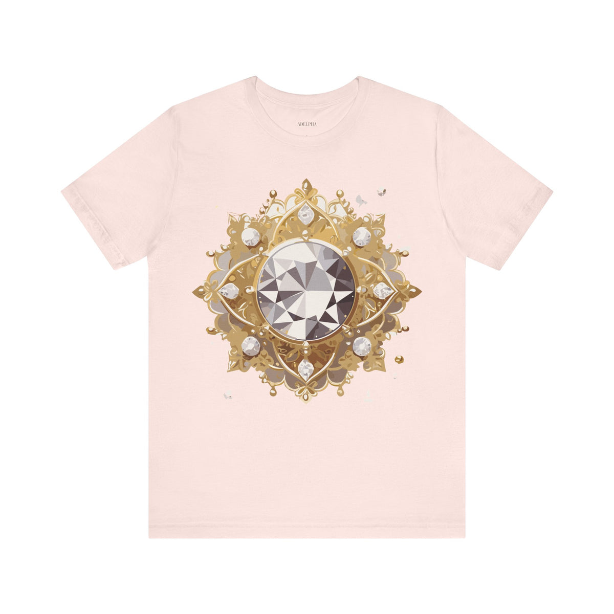 Jewelry Graphic Unisex Cotton Bella+Canvas Tee with Gemstones Art Design m41