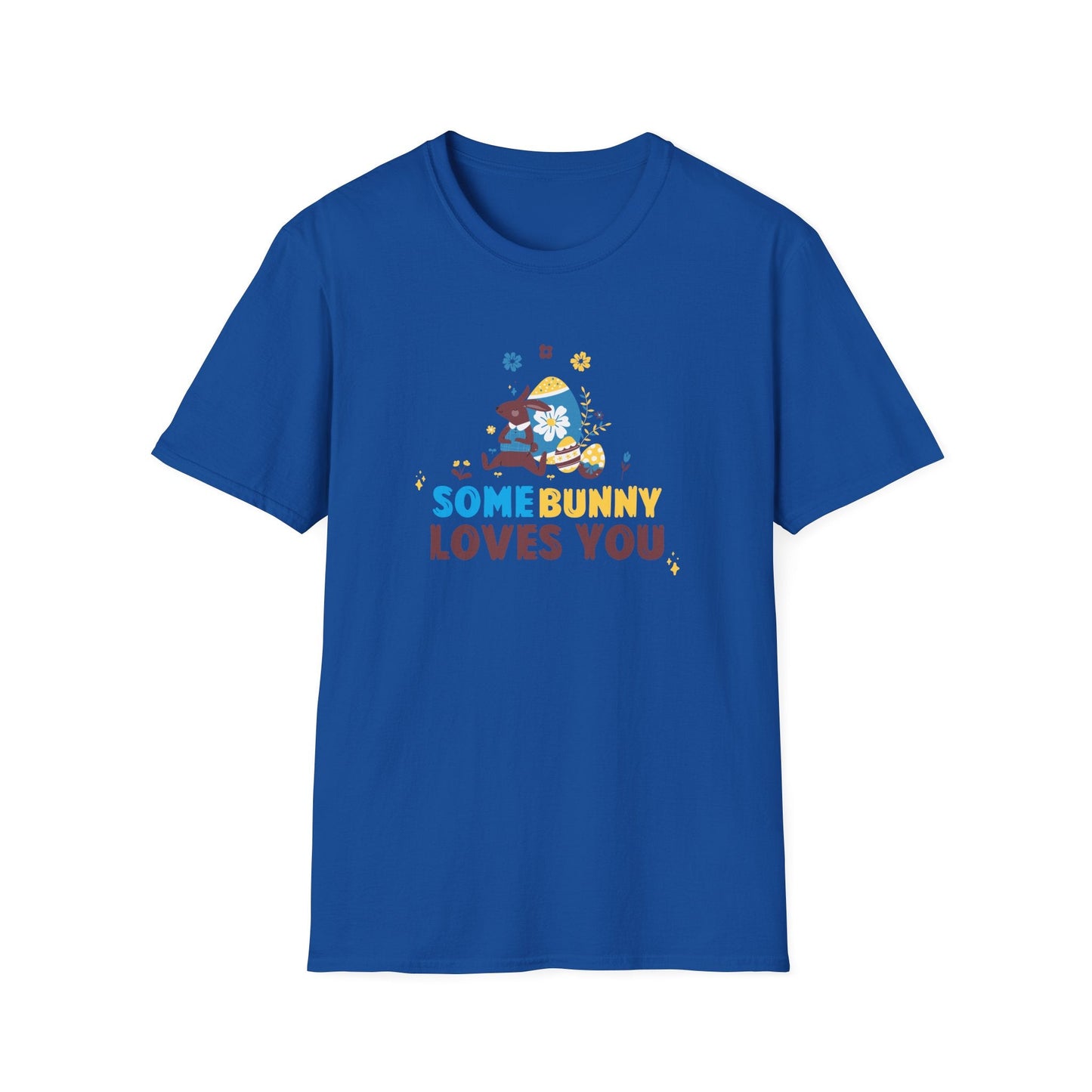 Easter Bunny T Shirt Unisex Gildan Softstyle 64000 Art Design With Easter Prints