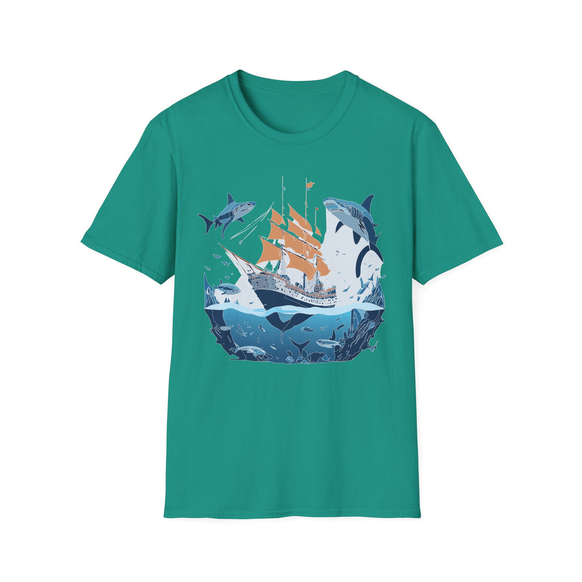 Ocean U boat Graphic Tee Gildan Unisex 100 Cotton Tee Shirt h37