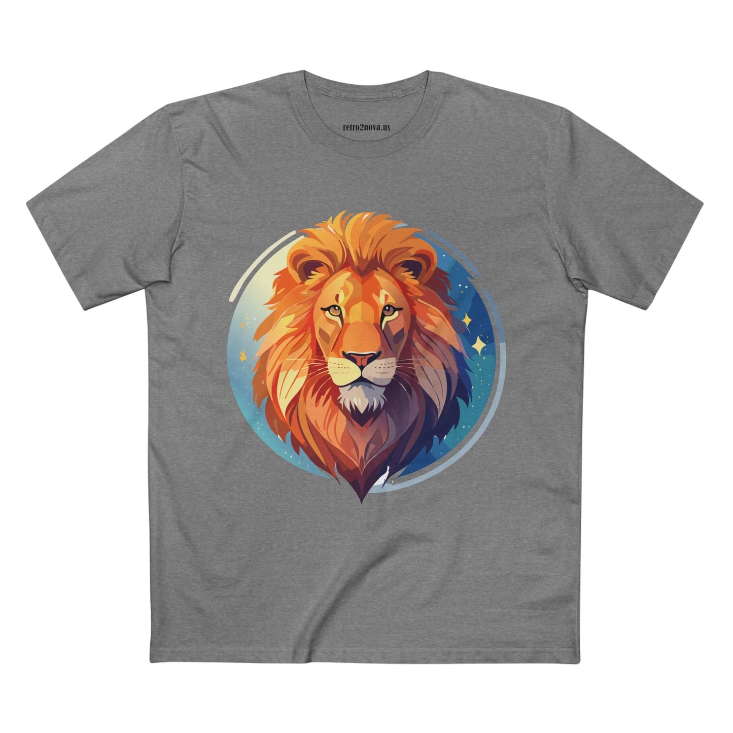 Unisex Premium Cotton Staple Tee With Lion Art Design Retro2Nova Art Collection For Everyday Comfort And Breathable Fit