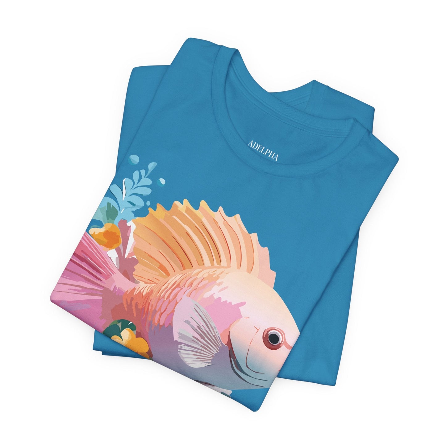 Adelpha Fish Graphic Tee Unisex Short Sleeve Shirt Vintage Inspired Art Design Collection