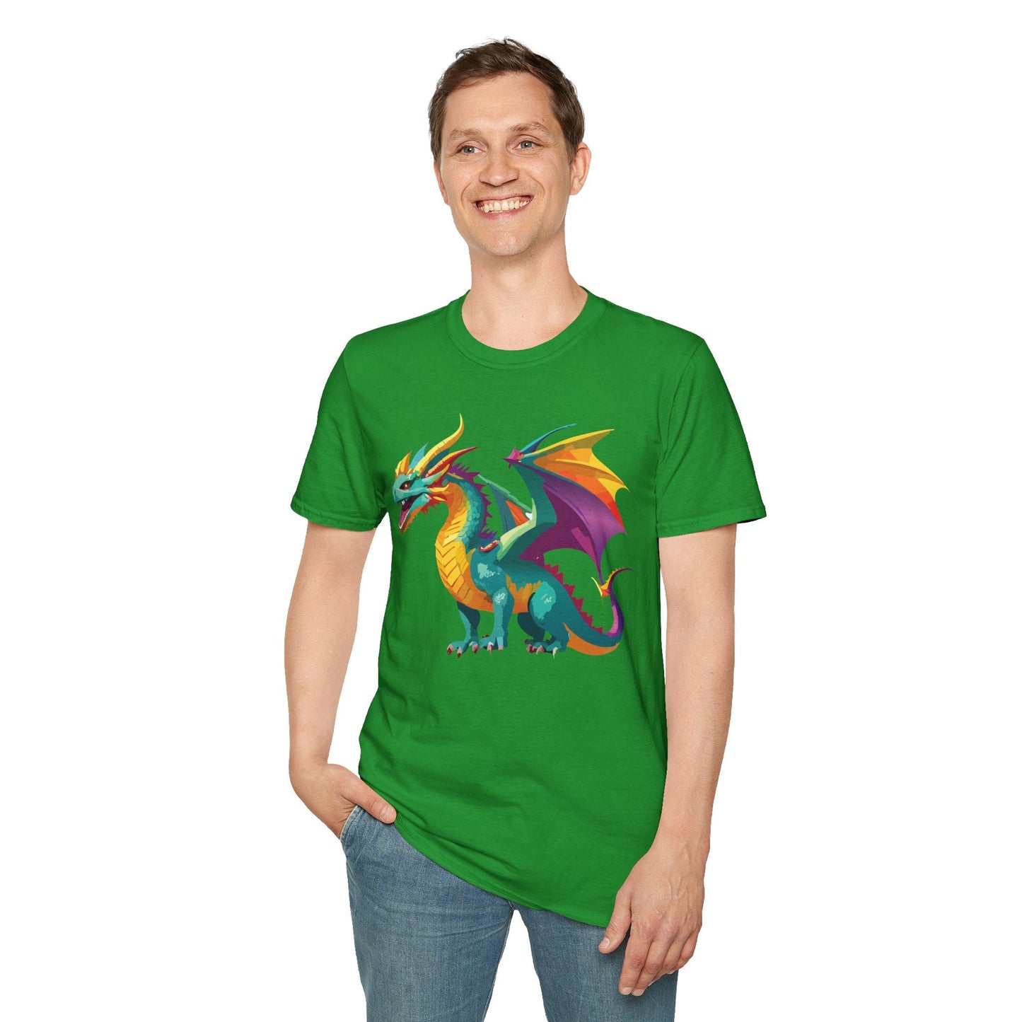 Dragon T Shirt Unisex Short Sleeve Art Design Gildan Softstyle Cotton Tee For Animal Lovers