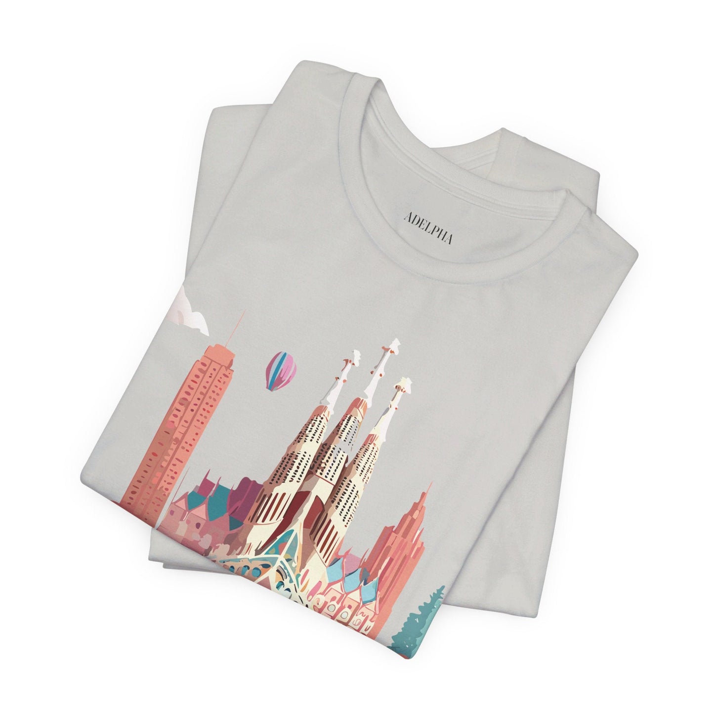 Adelpha Graphic Tee Barcelona Style Unisex Jersey Short Sleeve Vintage Inspired Shirt Casual Wear