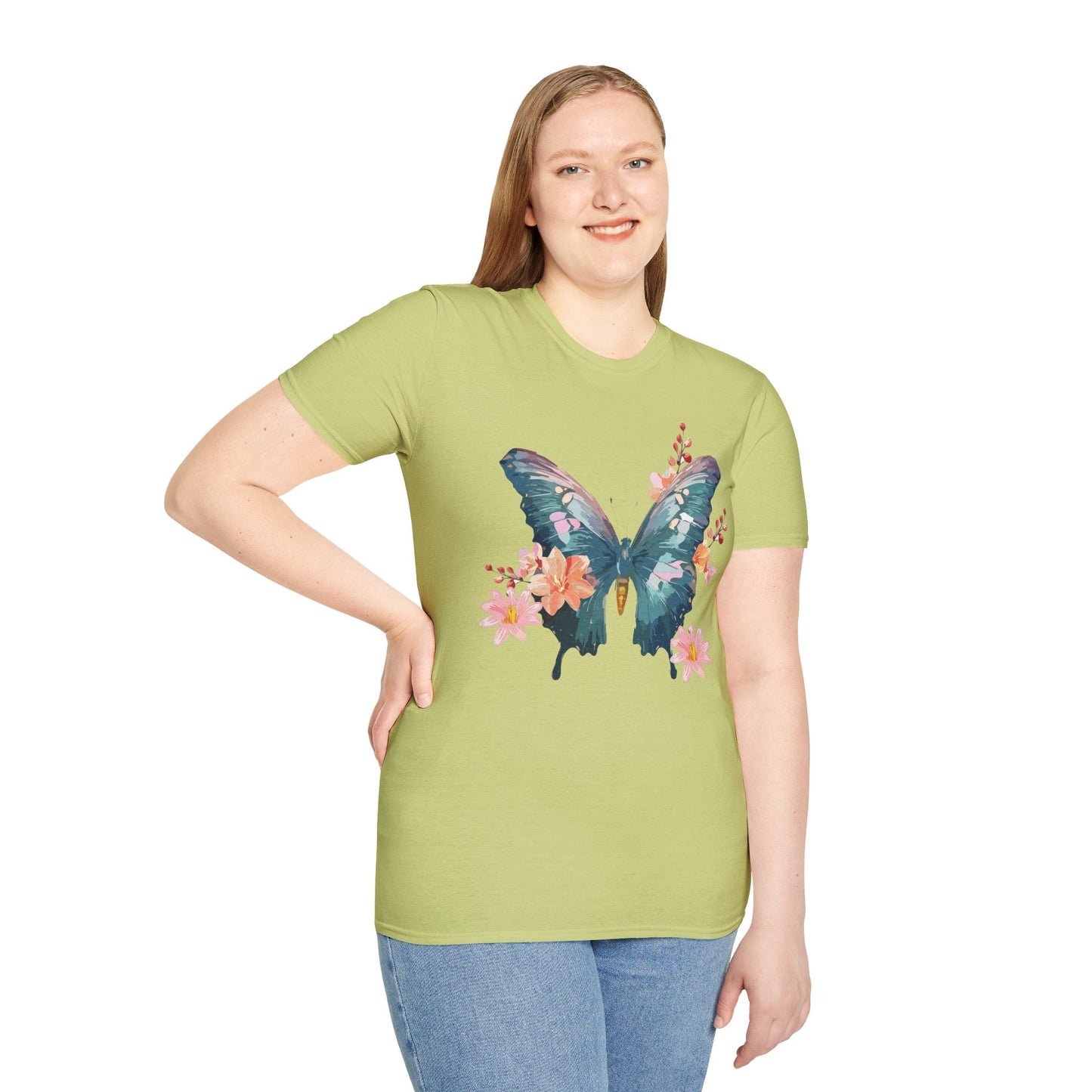 Butterfly T Shirt Unisex Gildan Softstyle 64000 100 Percent Ring Spun Cotton Monarch Tee