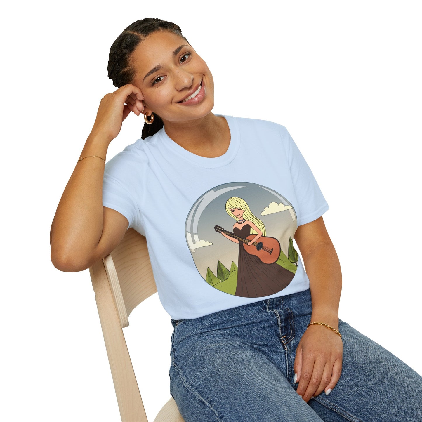 Womens Graphic T Shirt Art Design Tee Softstyle 100 Percent Ring Spun Cotton Short Sleeve