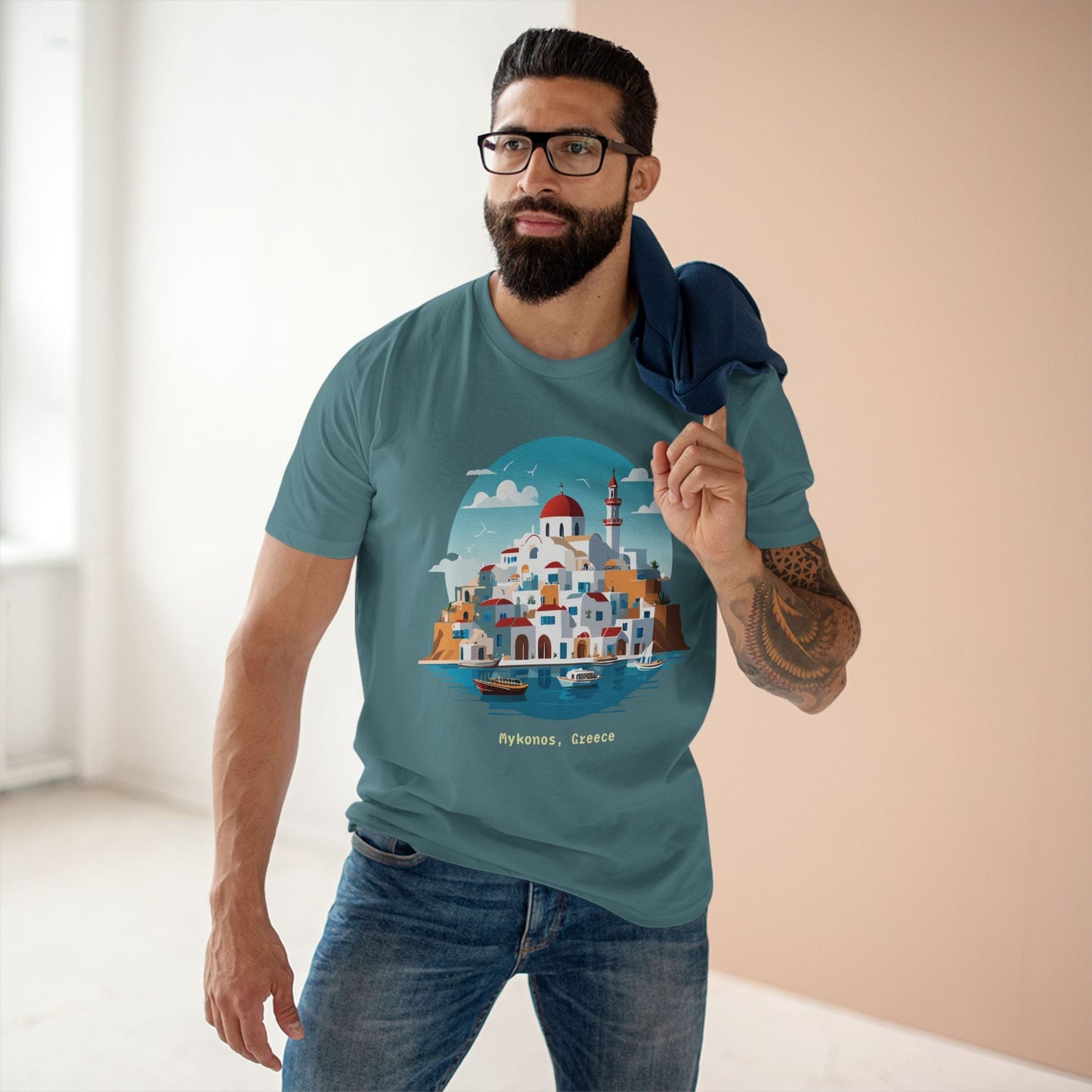Greece Travel Shirt Unisex Premium Cotton Tee With Original Art Design Retro2Nova TT41