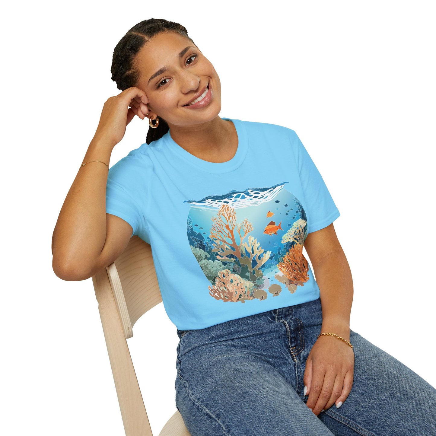 Ocean Graphic Unisex Softstyle Cotton Tee 1
