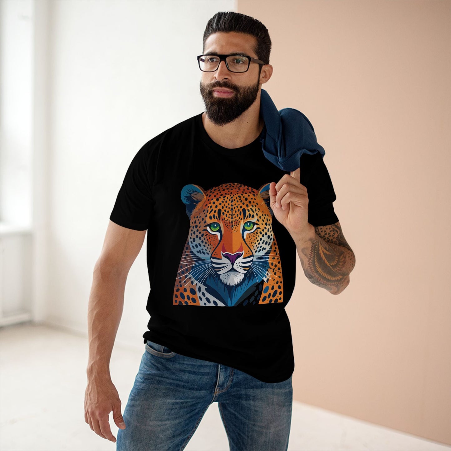 Unisex Cheetah Shirt Premium Cotton Tee With Original Art Design From Retro2Nova Art Collection For Everyday Comfort