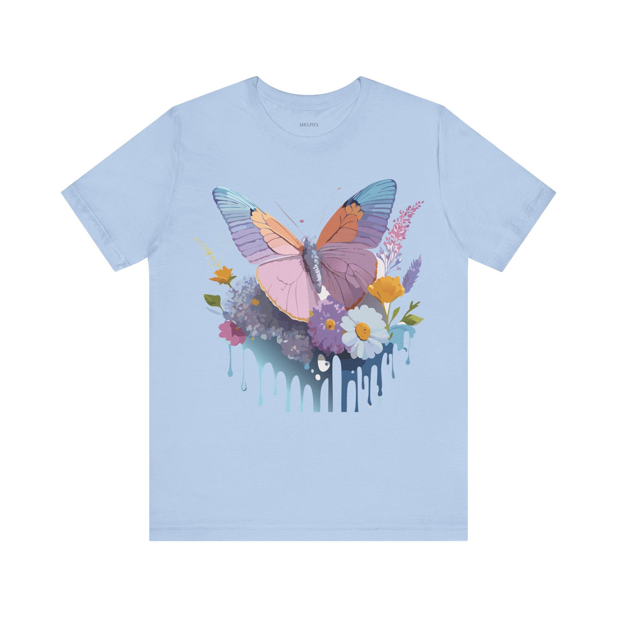 Butterfly Graphic Unisex Cotton Bella+Canvas Tee with Art Design n40