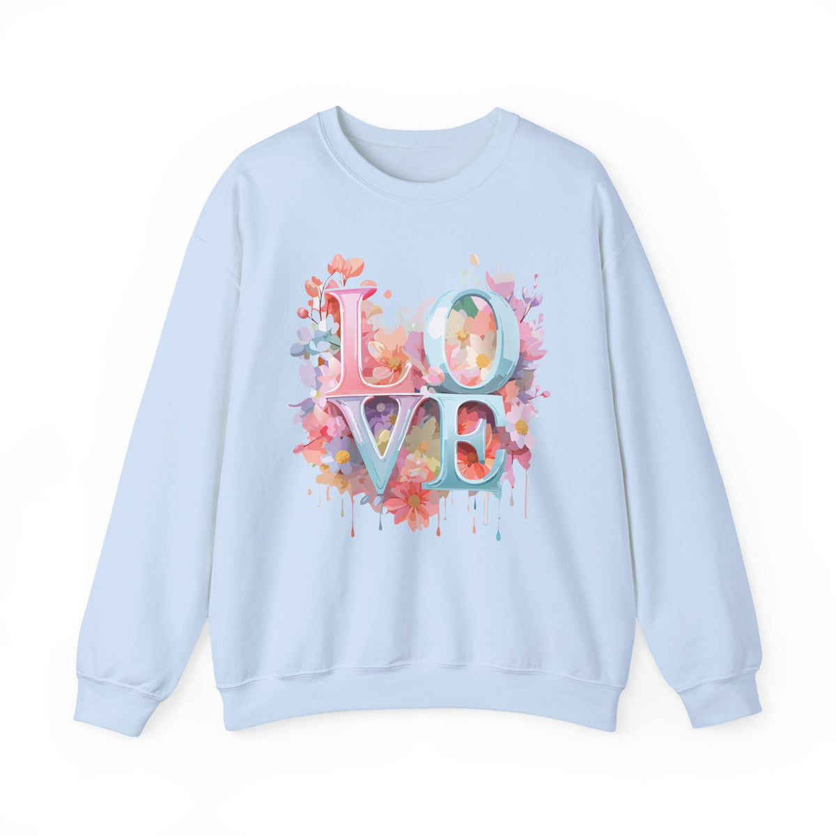 Floral Love Graphic Valentine's Day Sweatshirt Unisex 50/50 Cotton-Poly Sweatshirt w64