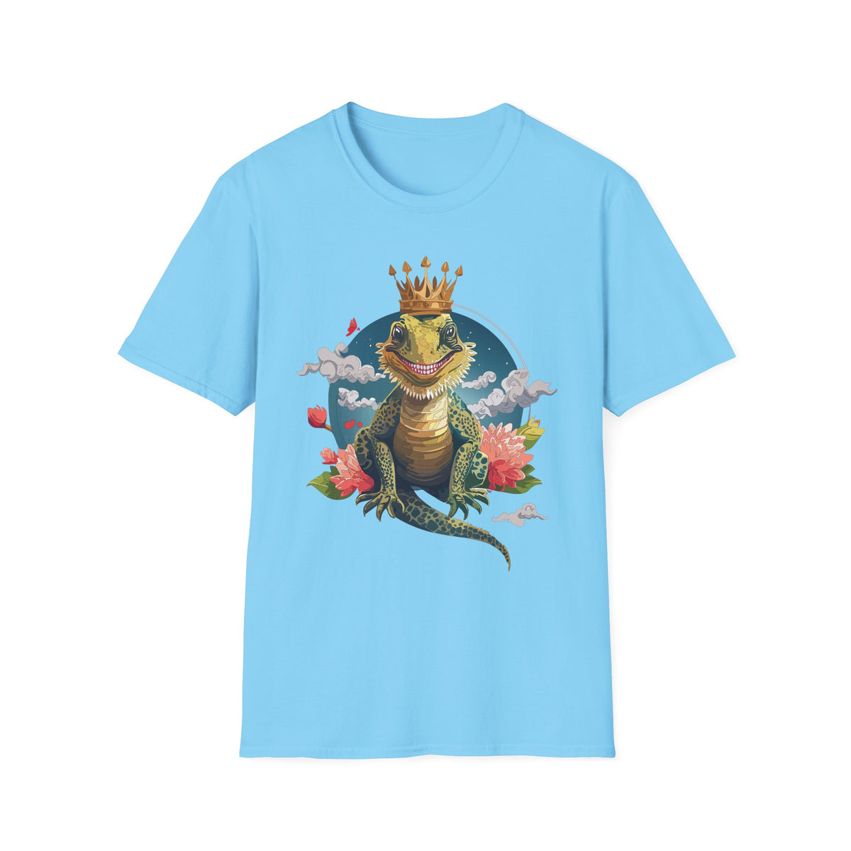 Crowned Lizard King T-Shirt | Royal Gecko Illustration