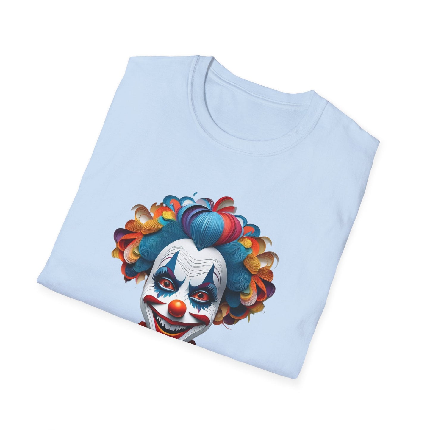 Clown Shirt Unisex T Shirt Short Sleeve Funny Man Circus Tee Gildan Softstyle 64000