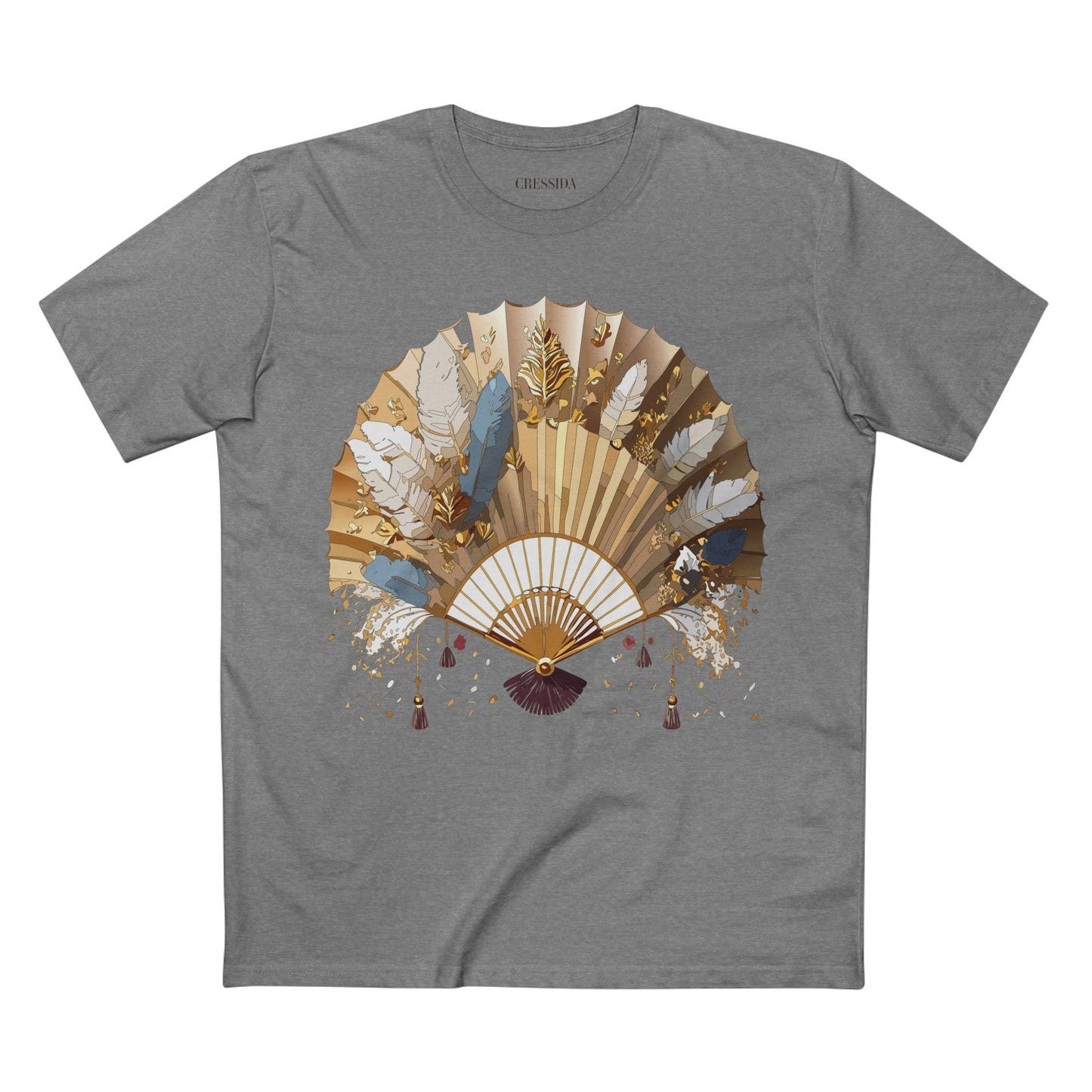 Antique Fan Graphic Design T-Shirt Unisex 100 Cotton Floral Carnival Artwork Tee 8