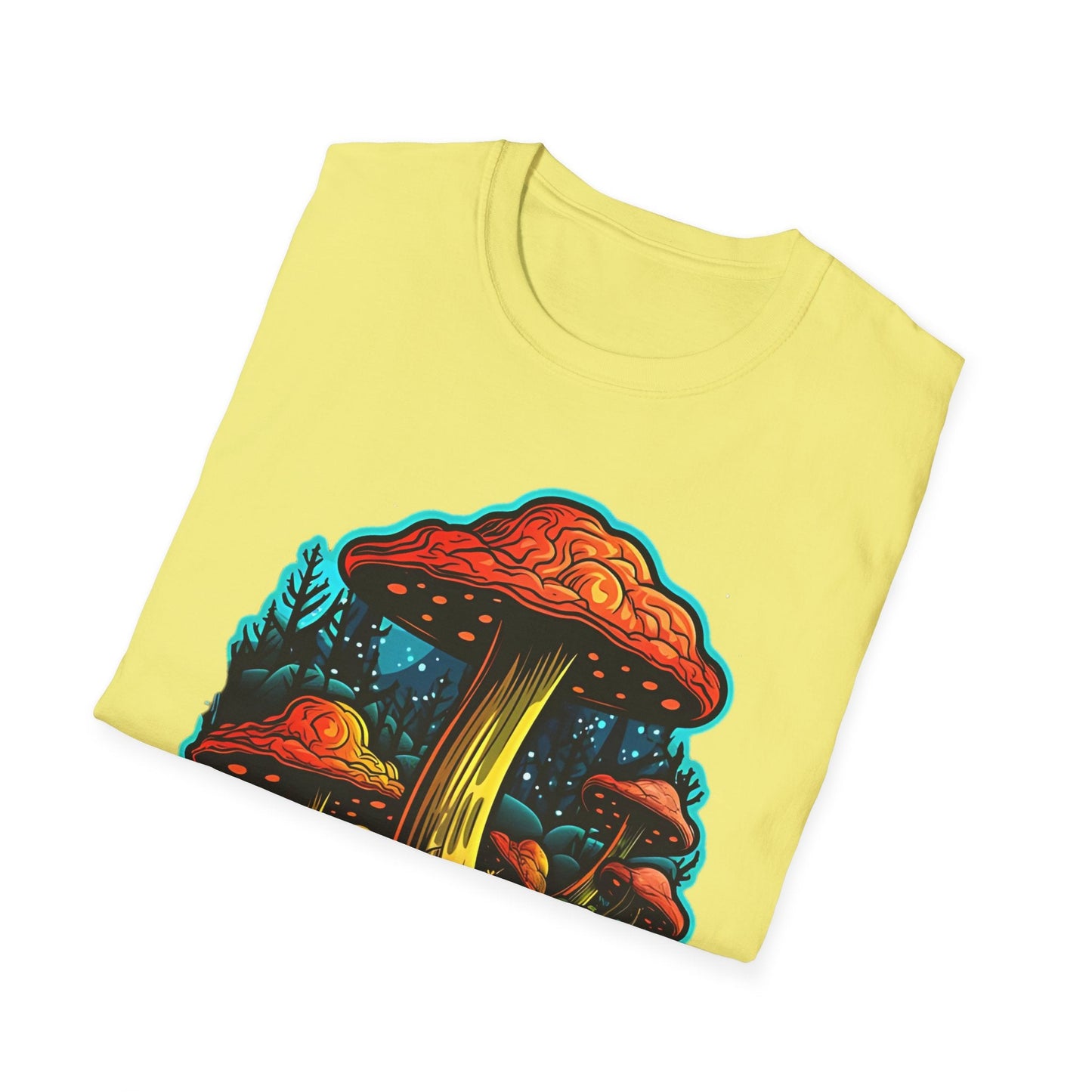 Mashroom Tee Shirt Unisex Softstyle 64000 With Funny Mashroom Fungus Graphic Design
