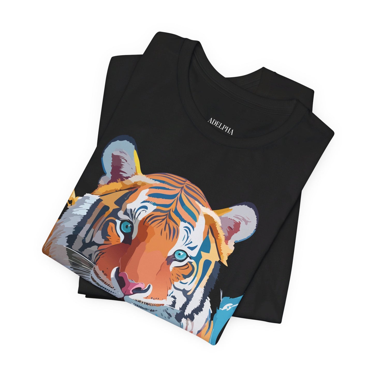 Tiger Graphic Tee Unisex Short Sleeve Shirt Featuring Vintage Inspired Artwork By Adelpha