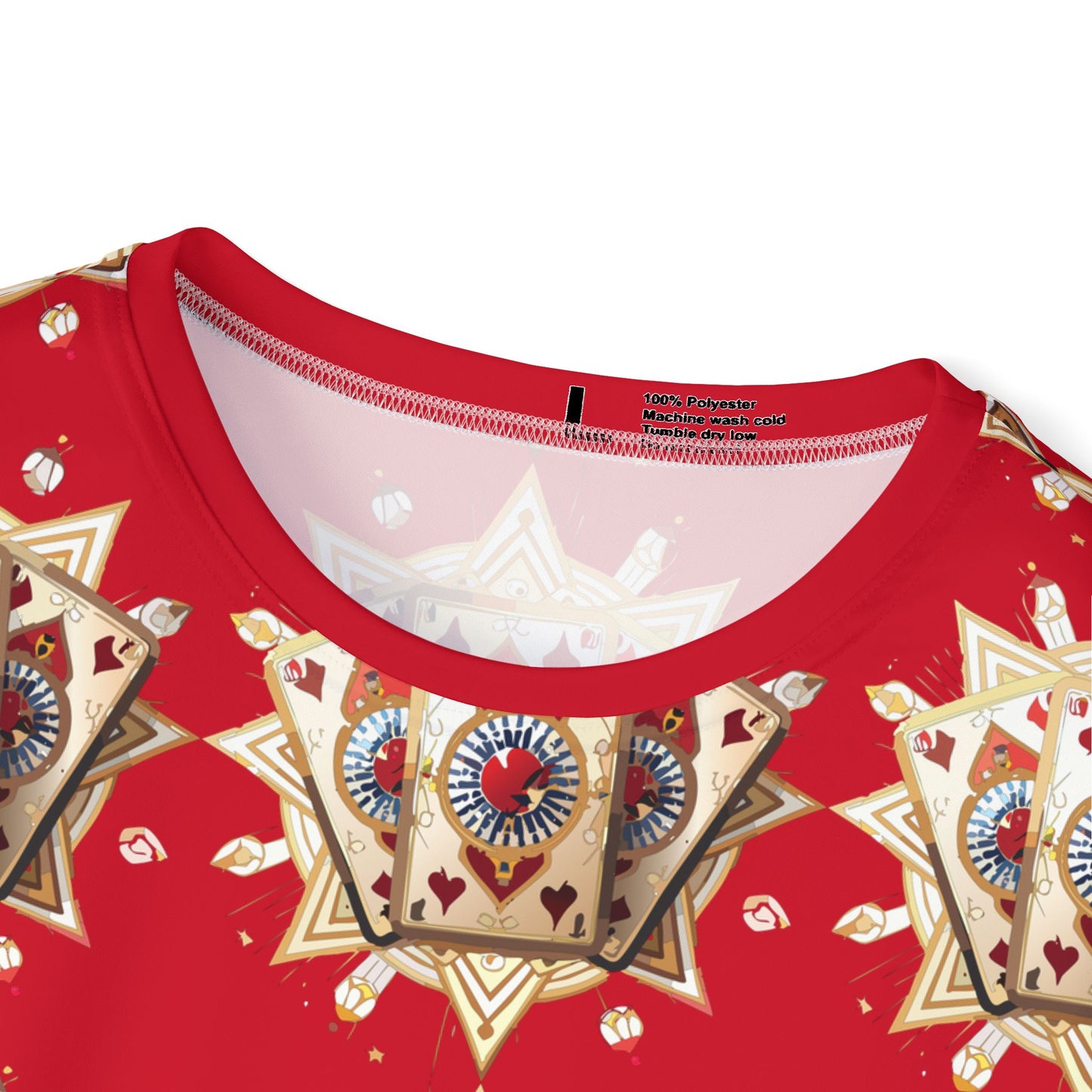 3-Card Deck Graphic T-Shirt, Art Design Poly Shirt, All Over Print Graphic Tee, Playing Cards T-Shirt, Playing Cards Tees